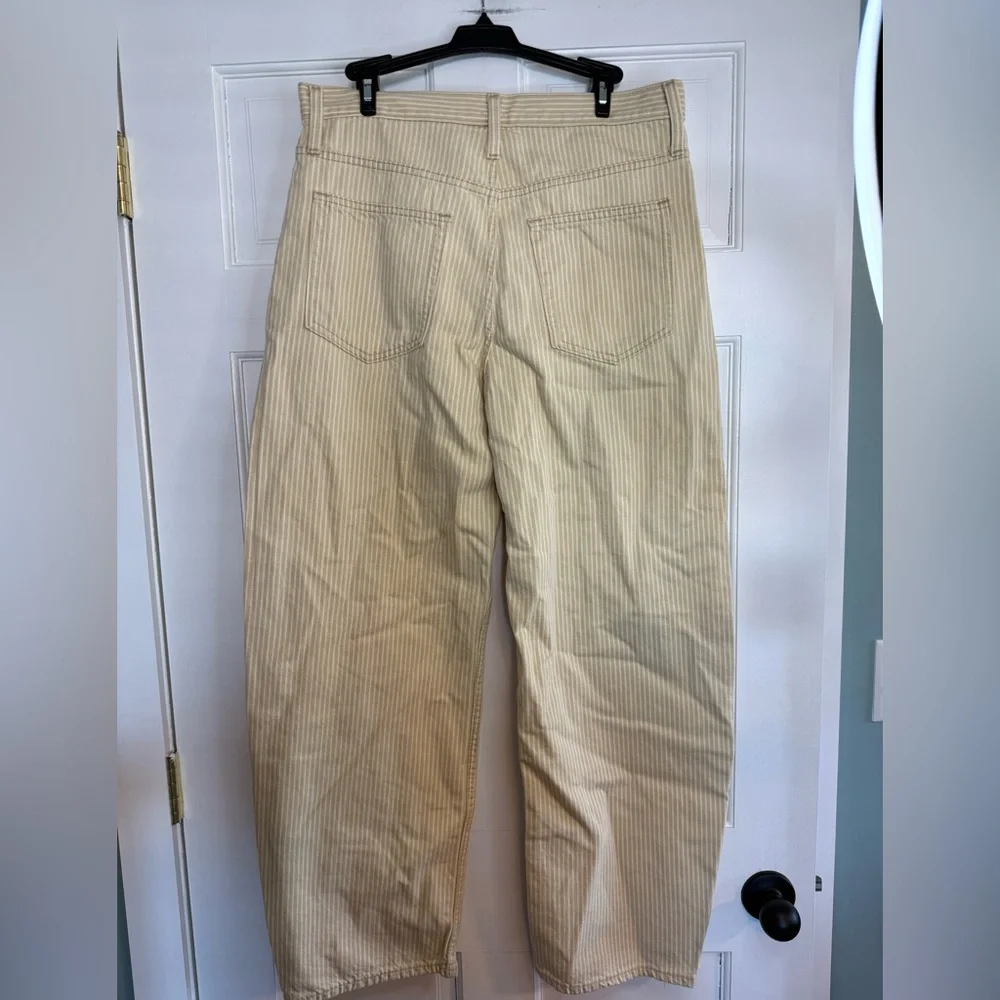 Gap High Rise Khaki Stripe Barrel Jeans - Picture 2 of 5